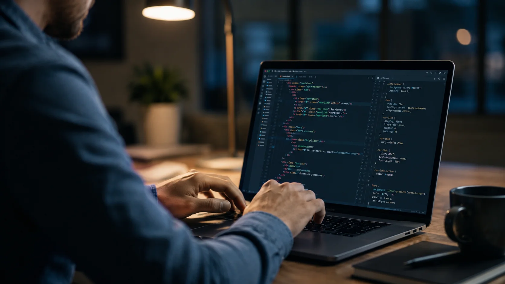 Modern web development workspace